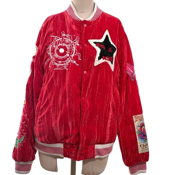 Billionaire Boys Club/BBC Ice Cream Red bomber "Seek Inner Peace" Men's Jacket M - Picture 3 of 8